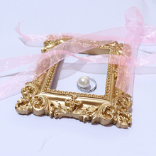 欧式复古金色树脂迷你小相框空心饰品定位框耳钉项链珠宝展示拍照
