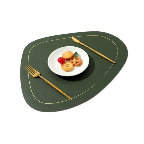Nordic style Instagram style western food mat double-layer irregular oil-proof heat-insulating mat hotel leather PVC table mat wholesale plate mat