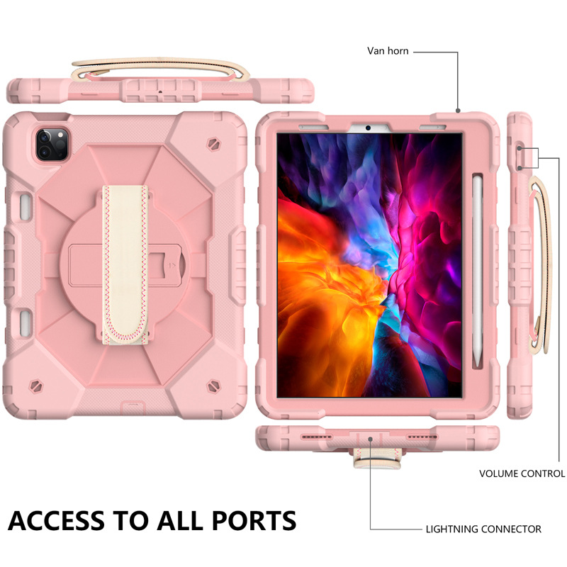 适用iPad Air6 11 2024炫彩硅胶背带平板套PC旋转支架Pro13保护壳-阿里巴巴