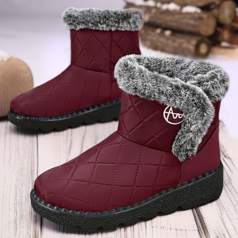 Zapatos de algodón para mujer nuevo estilo transfronterizo más botas de nieve gruesas de terciopelo botas cálidas botas de algodón de alta calidad ligeras de poliuretano al por mayor