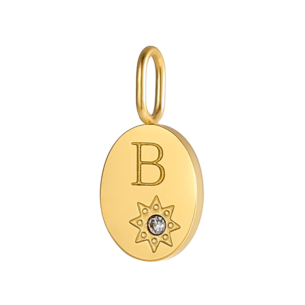2g Weight Pendant Jewelry Making Type DIY Ornament Accessories Classification 1 Piece, 1 Set Quantity 304 Stainless Steel Material Letter Pattern All Seasons Season Polished Finish Plating Design Simple Style, Classic Style Style 1 Piece 1 Set 304 Stainless Steel Letter Polished Pendant DIY Ornament Accessories 2