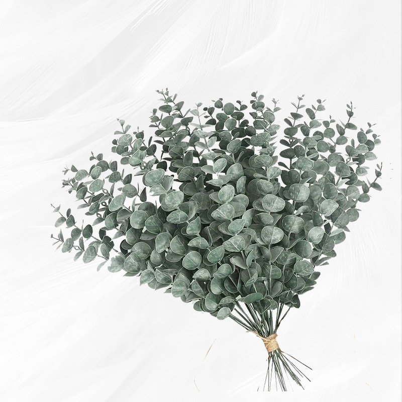 Cross-Border Single Eucalyptus Leaves, Artificial Eucalyptus Leaves, Simulated Green Wedding Decoration, Home Decoration, Flower Arrangement, Money Leaves