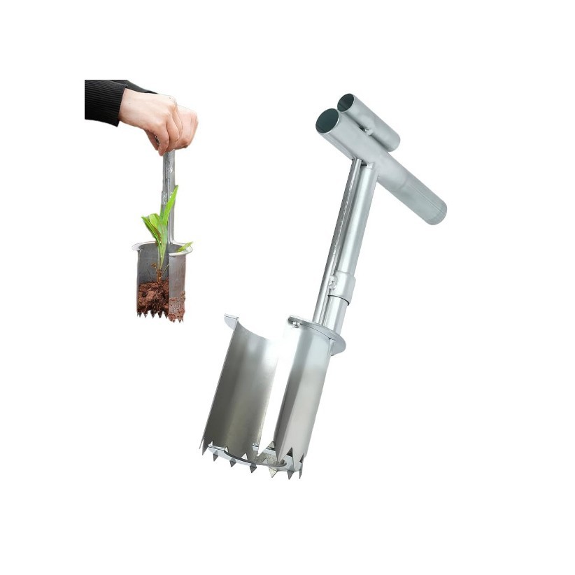 不锈钢球茎种植工具，新款花园幼苗插栽机，简单的种子和球茎种植