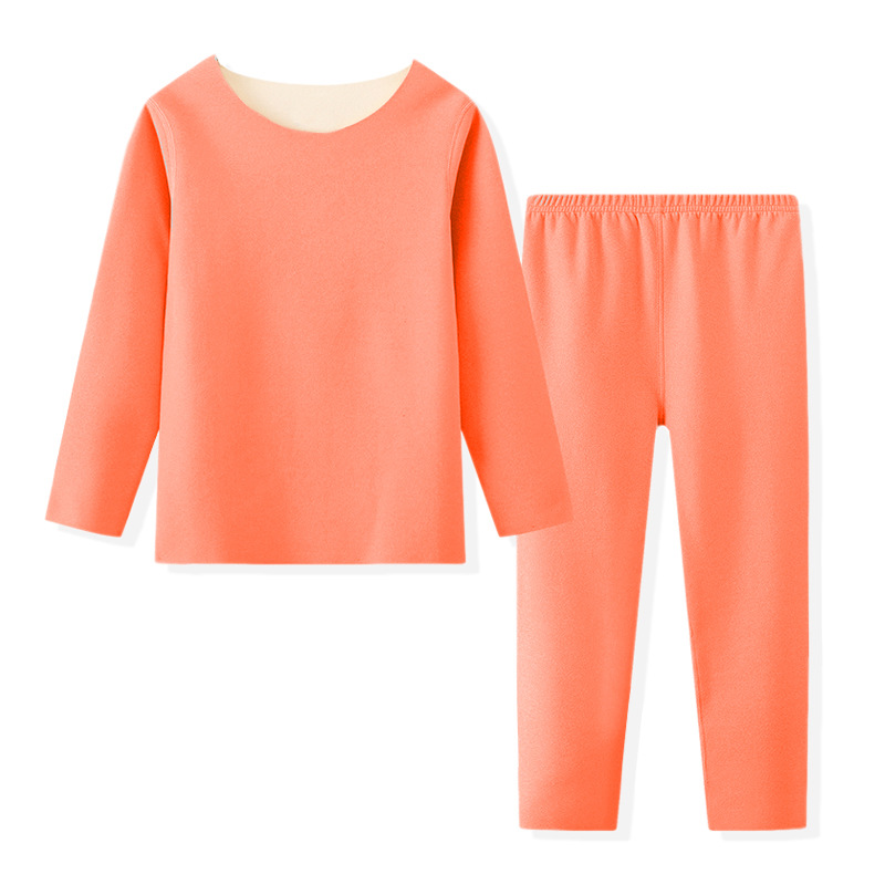 Conjunto de Ropa Interior Térmica para Niños Otoño-Invierno 2025, Color Sólido, Capa Base Básica, Calentamiento, Pantalones de Manga Larga, Pijama de Dos Piezas