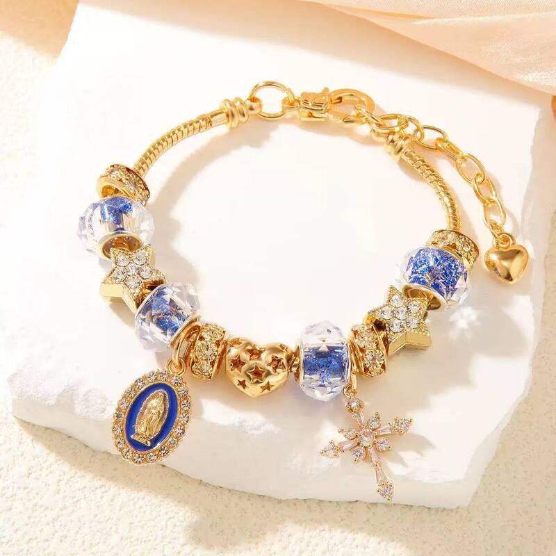 Cartoon Golden Harry Potter Pendant Bracelet for Women Pan Style DIY Crystal Beaded Bracelet for Women Cross-Border Hot Sale
