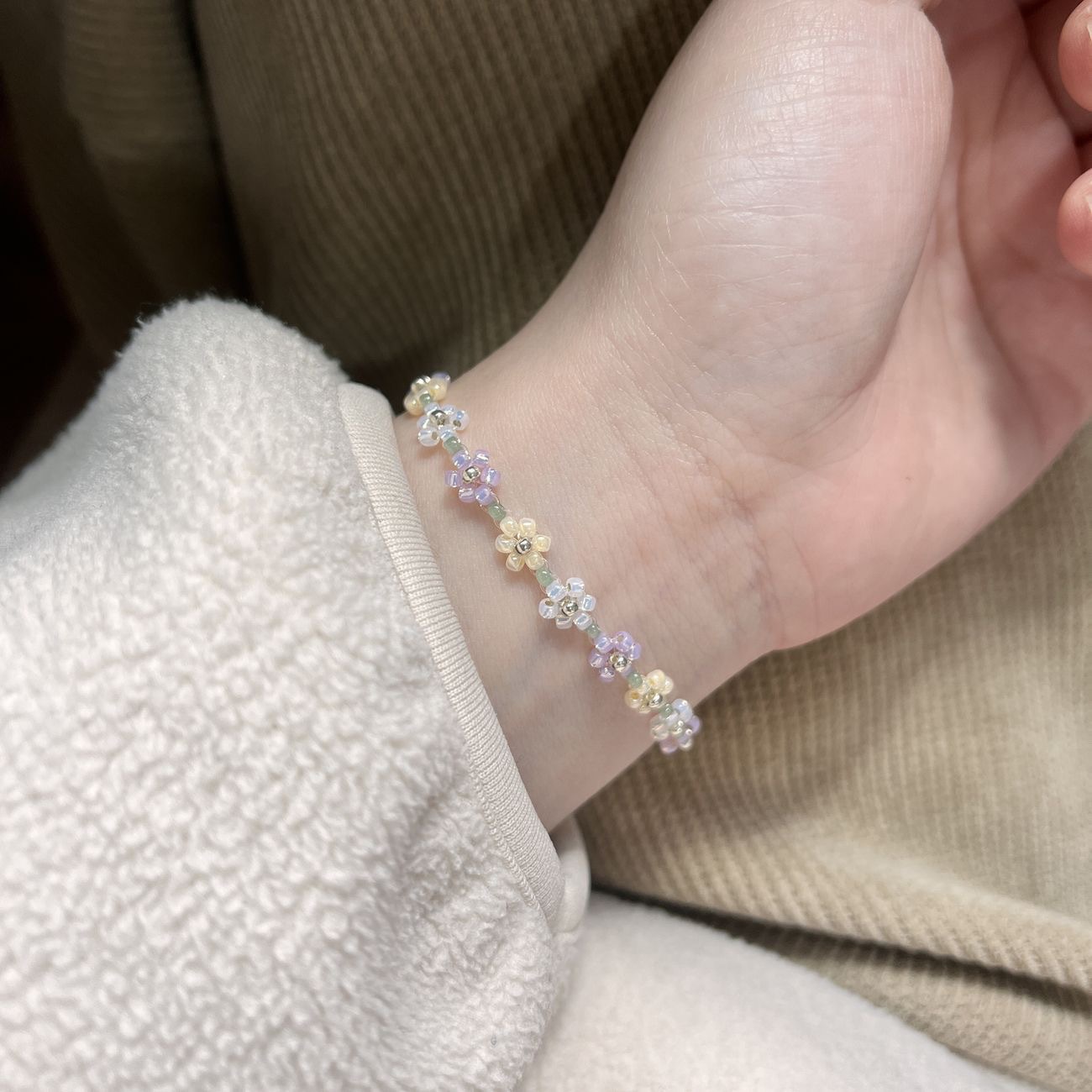 Holiday, Street Occasion Lady Pastoral Flower Seed Bead Women's Bracelets