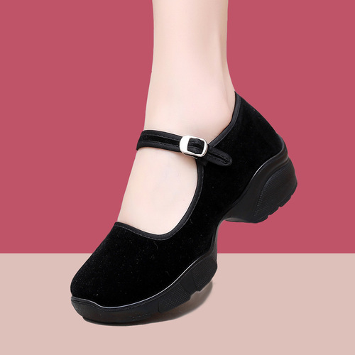 2024 new style Old Beijing cloth shoes, mom's dance shoes, hotel etiquette service work shoes, polyurethane sole women's shoes