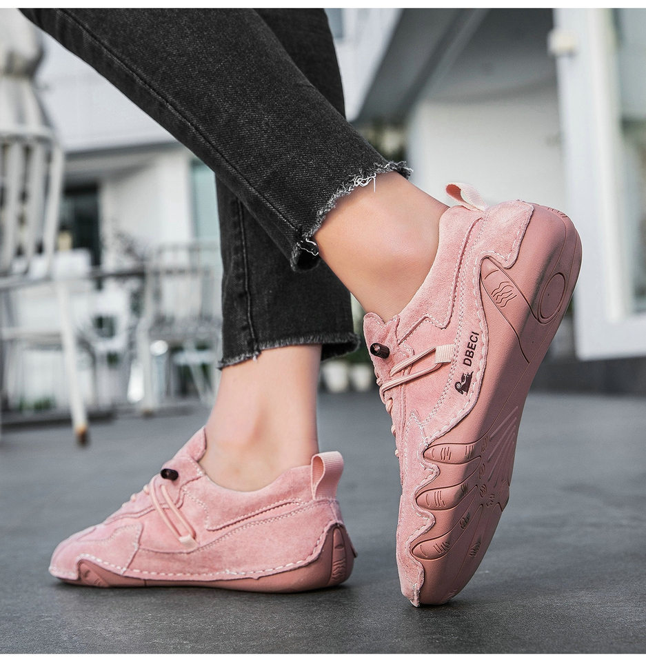 Giày thể thao da thật unisex cổ thấp mũi tròn, đế cao su, phong cách năng động — 662-3 mặt Da Màu Hồng, 662-3 mặt da màu cát, 662-3 mặt da màu nâu, 662-3 mặt da màu xám chi tiết 15