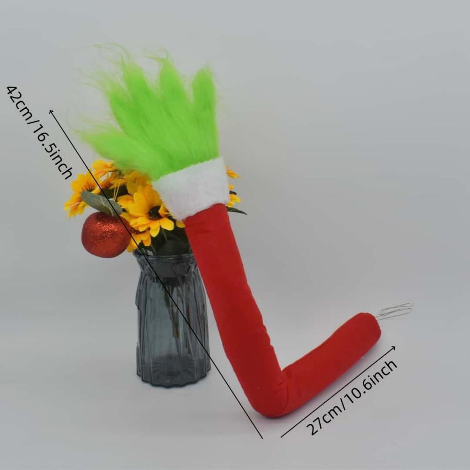 Grinch Handschuesch gréng Grinch Stola Chrëschtdag Halloween Party Elf gréng Hoereg Monster Kappbedeckung Mask_voghion.com