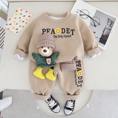 Boys and girls spring sweatshirt  new style children's sports cartoon children's clothing two-piece set baby sweatshirt and sweatpants