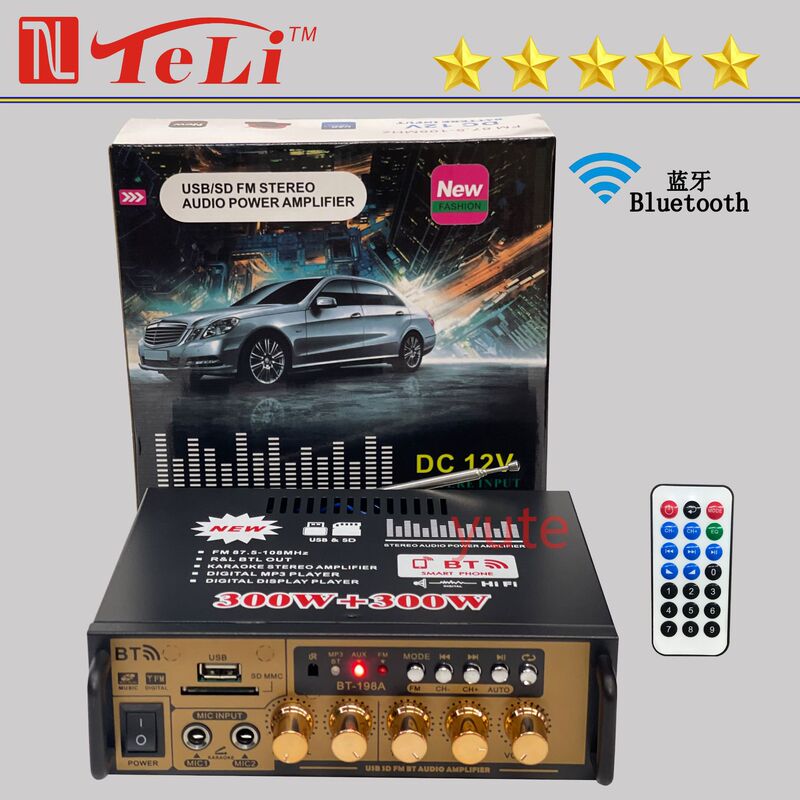 新型bluetooth機能再生機家庭用ミニアンプ220v 12vボルト両用ラジオ機能再生機|undefined