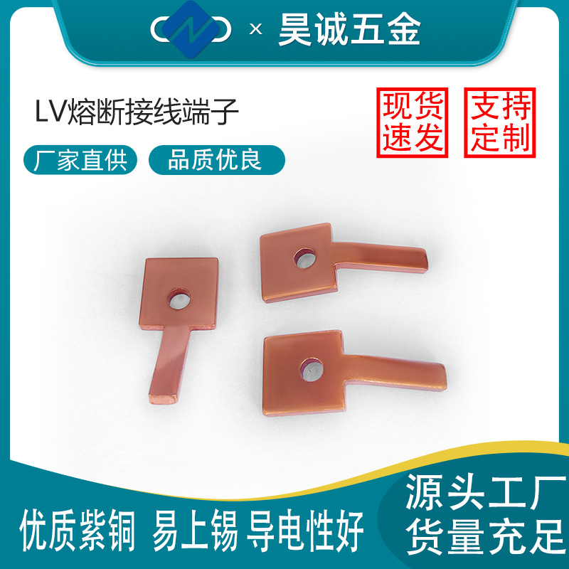 现货速发LV熔断接线端子 非标多规格大电流紫铜接线柱 加厚铜端子