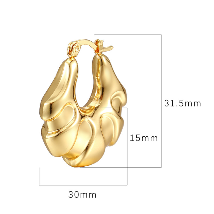 1 Par Moda Geométrico Acero Inoxidable Enchapado Aretes display picture 2