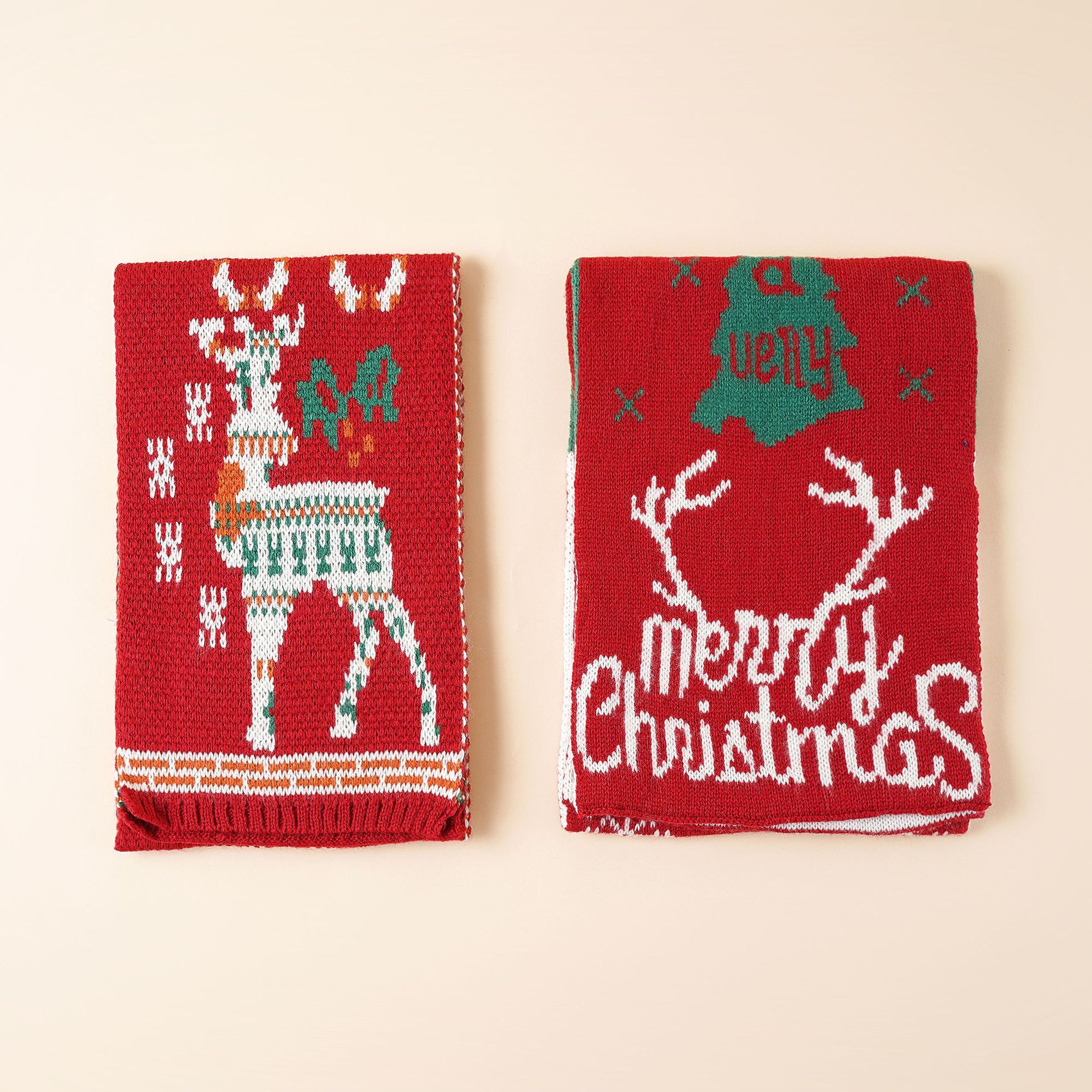 Bufanda de moda de invierno entre padres e hijos otoño e invierno cálido bufanda de los niños Navidad ELK estilo coreano de punto de lana bufanda de las mujeres