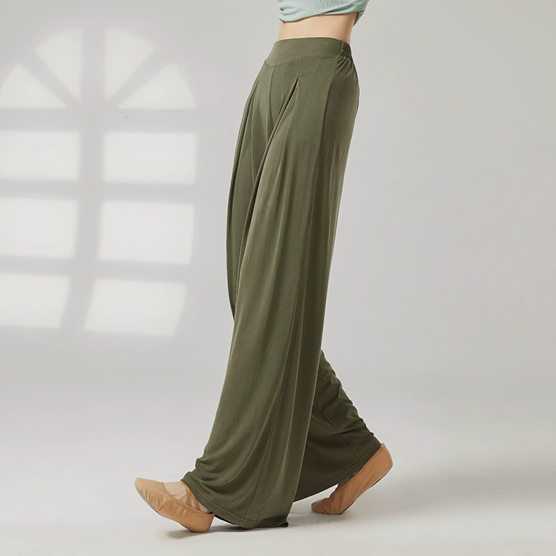 Современный танец новый свободный и элегантный прямой брюки с широкими ногами Китайский танцевальный костюм для взрослых