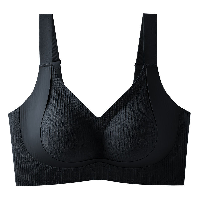 Gran tamaño de grasa MM levantamiento suave soporte ropa interior damas gran pecho pequeño sin anillo de acero sujetador agrupado anti-caída sujetador delgado