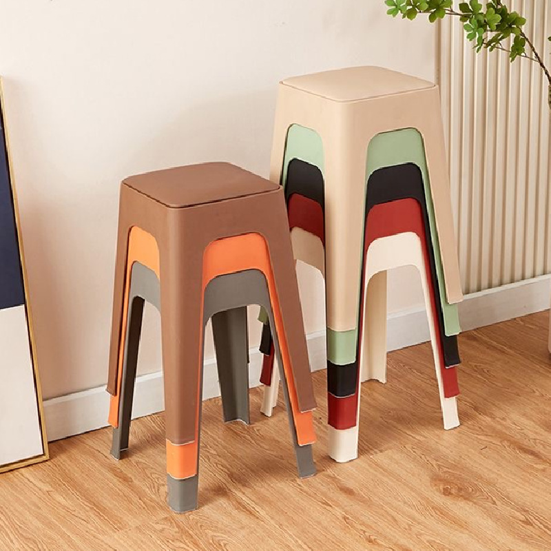 Taburetes apilables taburetes caseros taburetes redondos simples taburetes resistentes de respaldo sillas altas taburetes de plástico