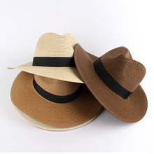 定制各种草帽巴拿马草帽海边男女草编礼帽可折叠防晒太阳帽批发