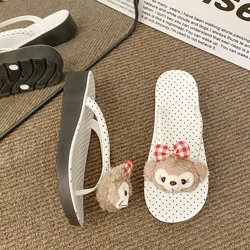 En 2025, el nuevo dibujo animado de punto de onda con suela gruesa trapeador de caracteres chinos en el interior del hogar, zapatillas antideslizantes en el interior, zapatillas frías en el exterior y trapeadores fríos en los pies.