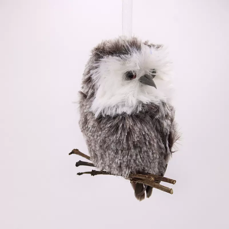 圣诞装饰挂件插件哈利波特仿真猫头鹰园林园艺挂件摆件静态模型