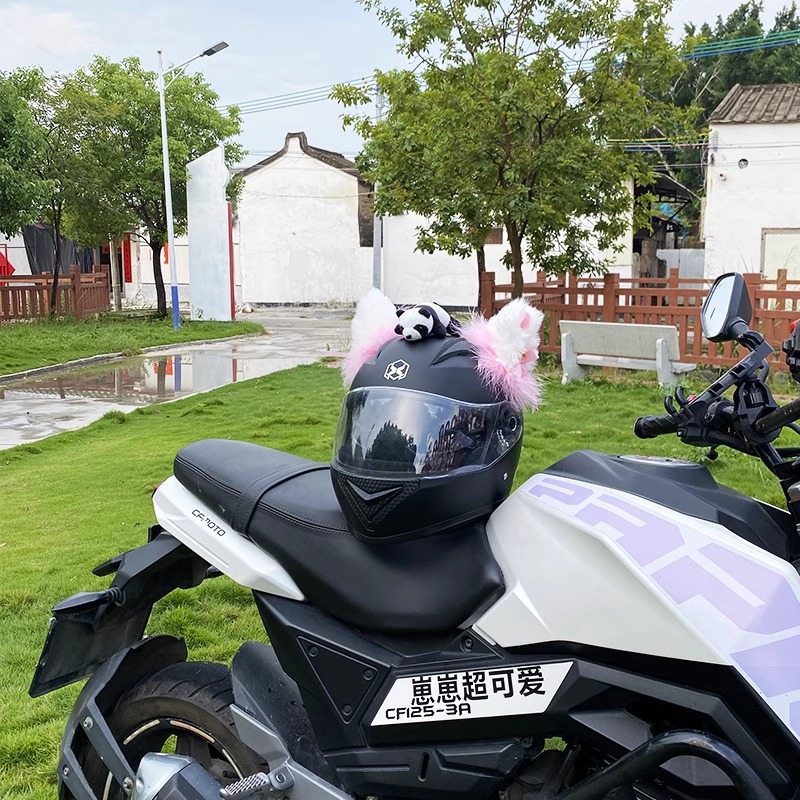 Helmet Decoration Accessories Detachable Plush Cat Ears Motorcycle Helmet