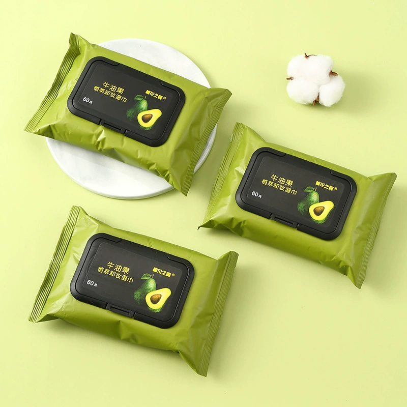 Cotton Wings Fruit Oil, face makeup remover, handheld wipes, 60 pieces