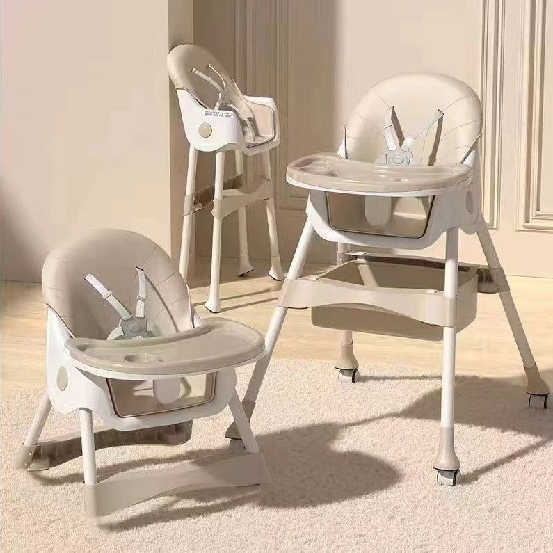 Multifunctional Foldableing Baby Dining Chair 0-3 Years Old Suitable for Antibacterial Soft Leather Cover Adjustable Dining Table and Chair Factory Direct Sale