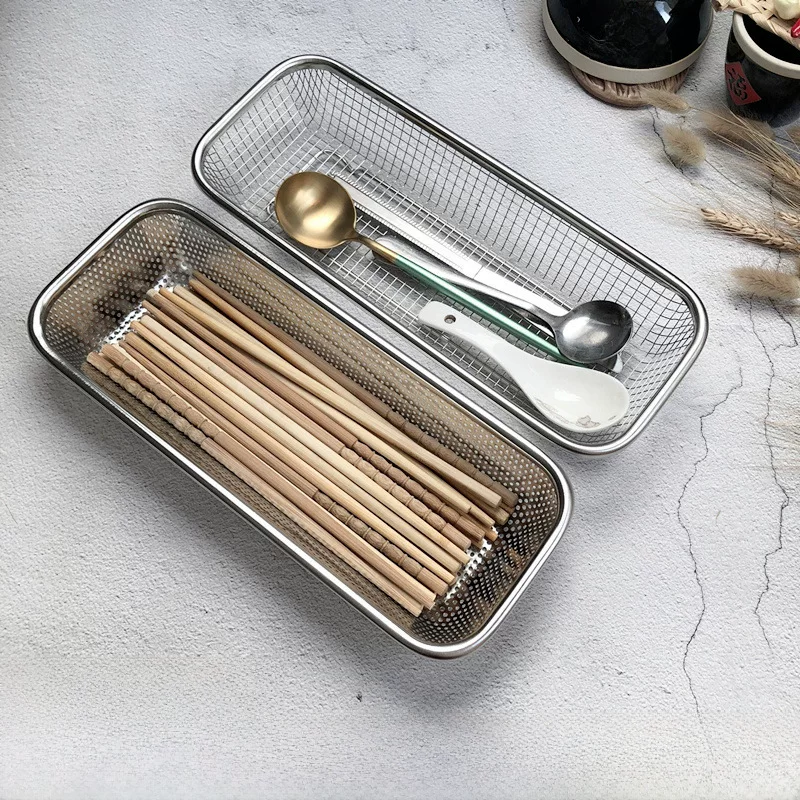 Chopsticks stainless steel, antibacterial drying rack, storage system