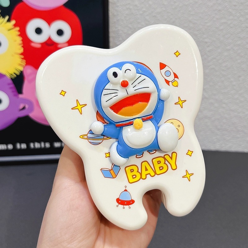 乳歯収集ボックス、子供の歯の交換収納ボックス、見栄えの良いかわいい漫画の男の子と女の子の歯の収集収納ボックス|undefined