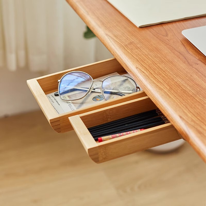In-Stock Office Under-Desk Drawer Box Storage Organizer Invisible Solid Wood Creative Pull-Out Miscellaneous Small Box