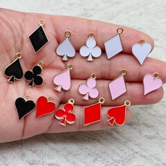 DIY 合金オイルドリップジュエリーアクセサリー卸売レトロトランプカラーペンダントブレスレットイヤリングペンダントアクセサリー