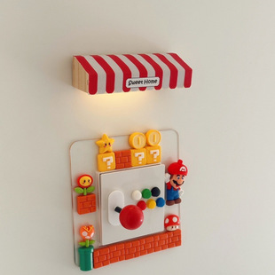 Creative Switch Sticker Border Set Cute Mario Stereo Acrylic Socket Decoration Anti-Dirty and Ugly Cover and Beautify