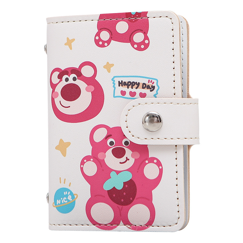 Patrón de dibujos animados personales para mujeres bolsa de tarjetas compacta anti-damagnetizante gran capacidad 20 tarjetas transparentes tarjeta de almacenamiento de tarjetas de tarjetas ultra delgada