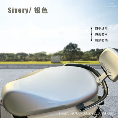 Vehicle Waterproof Leather Seat Cushion: Motorcycle cushion - silver-small