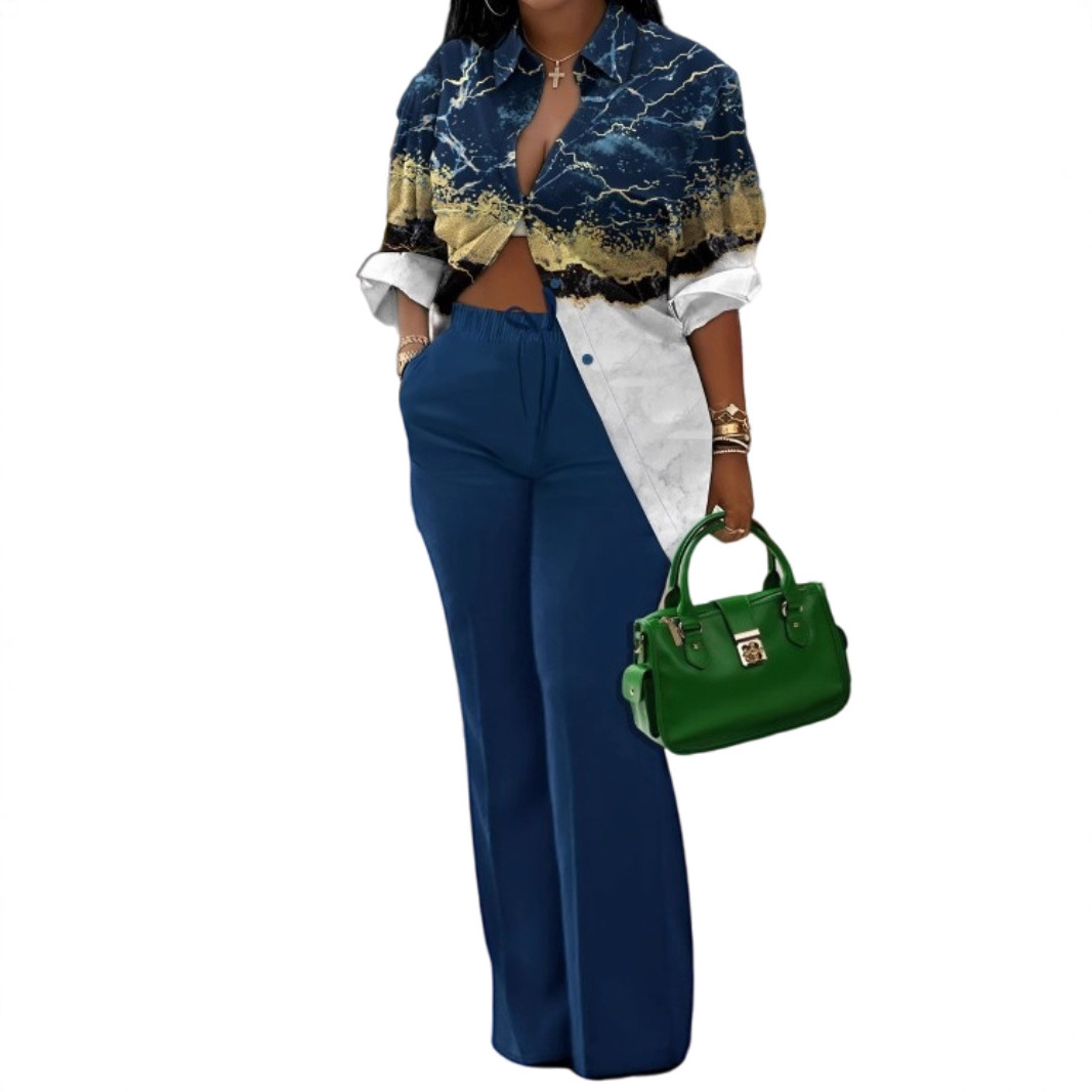 GraceChic GraceChic Cross-Border European And American Women's Clothing 2024 Autumn Winter New Sleeve Shirt Printed Long_voghion.com