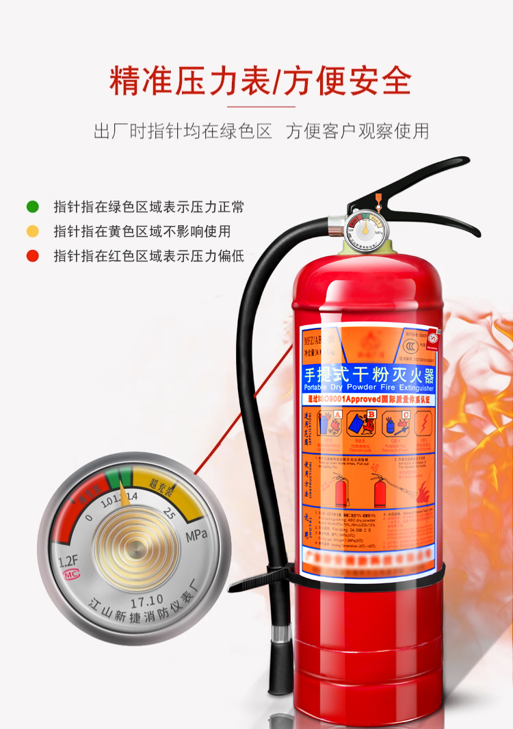 Suitable for Fire Extinguishers: 4kg Dry Powder Portable Fire Extinguishers for Shops, Homes, and Cars, 1/2/3/4/5/8kg Fire Fighting