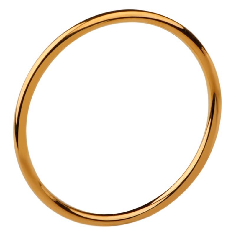 起爆シンプル全光沢面18k金色4mm古法ブレスレットチタン鋼素輪手環色落ちしない女の子手飾り