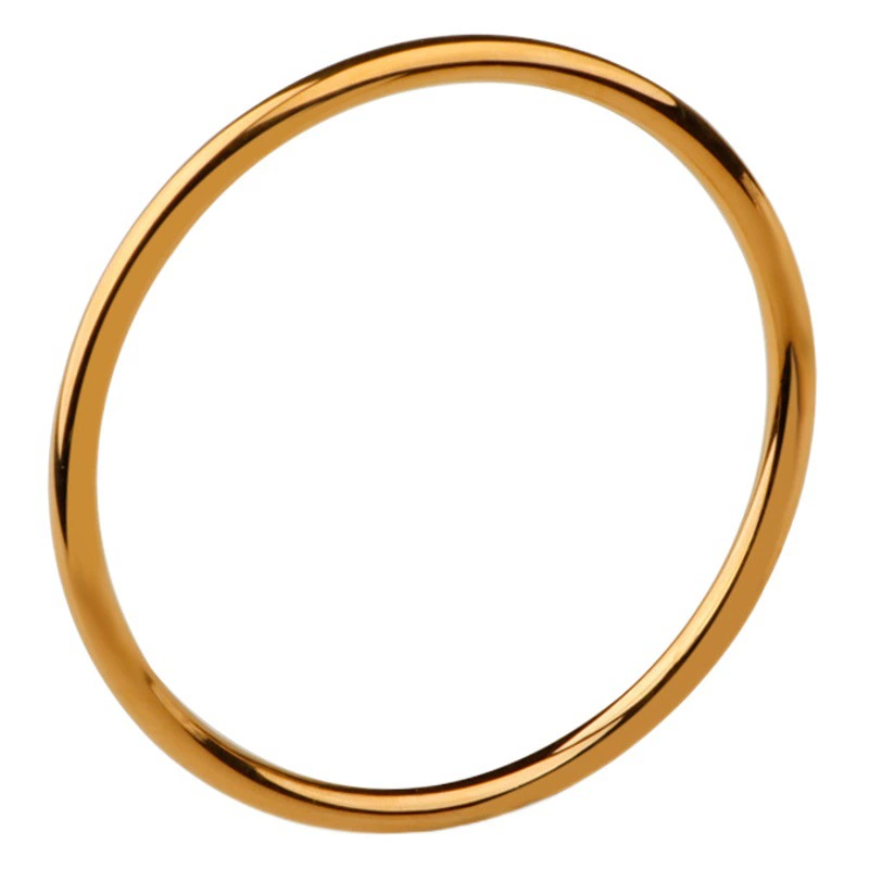 Популярный простой полностью глянцевый 18-каратный Золотой 4 мм Древний браслет Титановый стальной браслет-кольцо, не выцветающий браслет для девочек