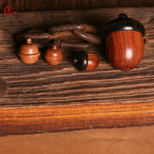 Bell Acorn Sachet Rosewood Color Matching Wooden Nut Pine Cone Black Sandalwood Pill Box Pendant DIY Pendant Accessories