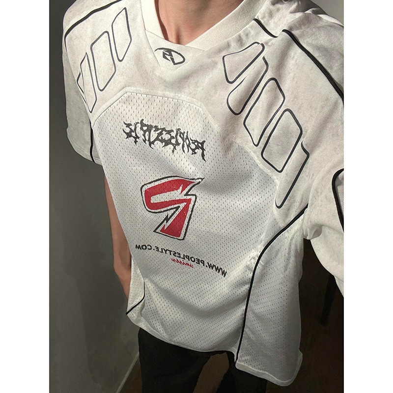 Men's Summer Mesh Quick-dry Breathable Motorcycle-style Short-sleeve Cycling Jersey T-shirt_viptrois.com