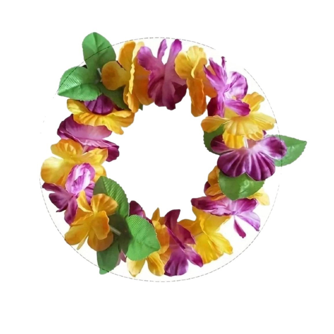 Transfronterizo 18 flores de color perímetro 54 cm pétalos de diámetro 6.5 cm arnés de cabeza multicolor decoración de baile