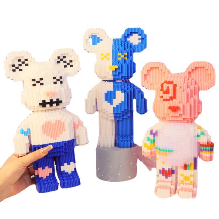 Hola bloques de construcción de color al por mayor oso violento Bloques de construcción Juguetes para niños compatibles con Lego ensamblado serie bloques de construcción gran oso violento