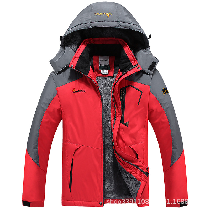 Invierno al aire libre de los hombres más tamaño chaqueta forrada de lana de las mujeres engrosada a prueba de viento resistente al frío cálido montañismo ropa de pesca hombres
