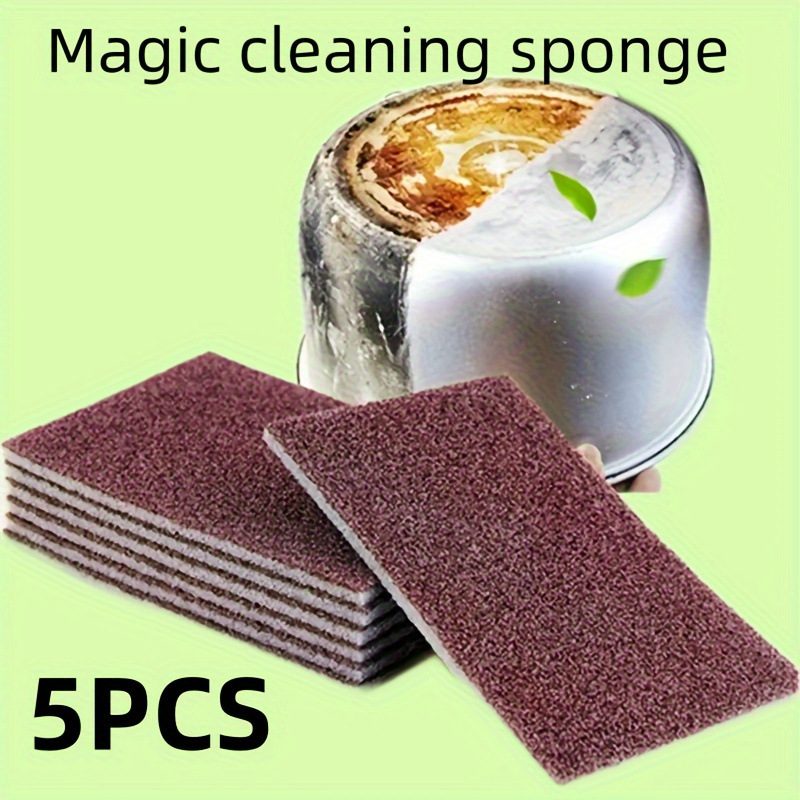 5pcs Emery Sponge Wipe Pot Bottom Cleaning Descaling Sponge