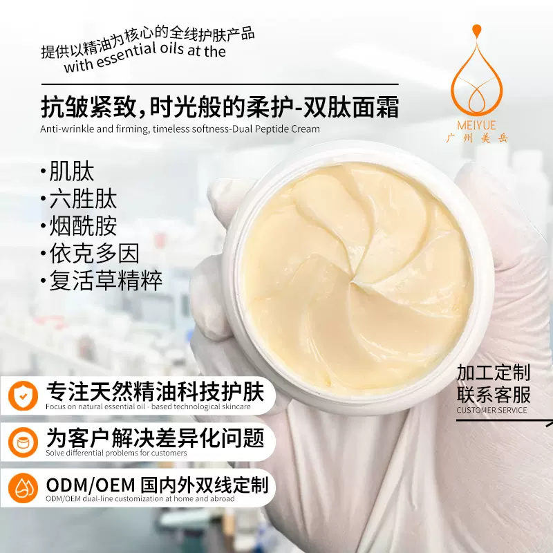 oem代加工面霜双肽平滑淡纹抗皱紧致烟酰胺滋润养肤夏化妆品定制