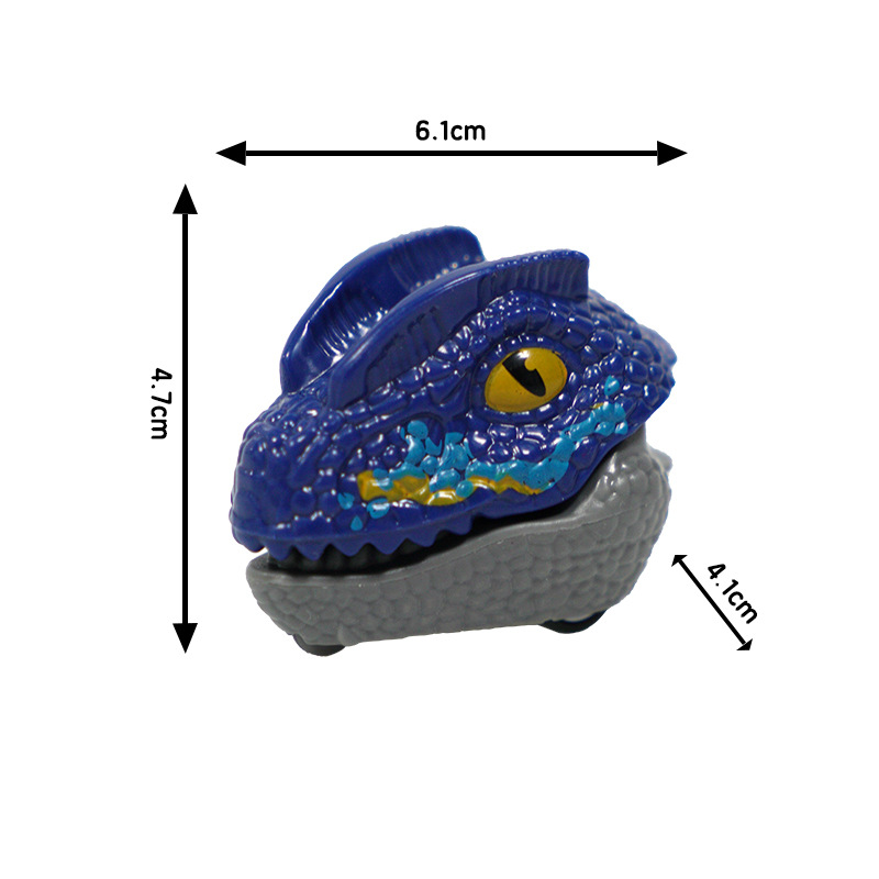 불타는 공룡이 차를 뒤로 당겨 [더블 크라운 드래곤 블루]]