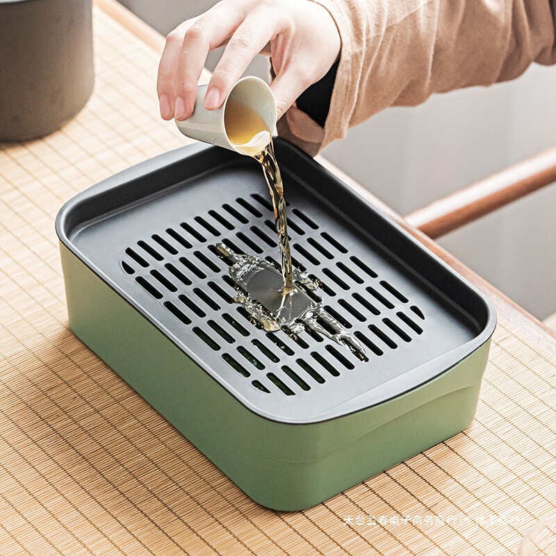 Embedded Tea Tray Household Small Portable Travel Dry Bubble Tray Fashionable Simple Draining Tea Table Tray Tea Cup Tray No