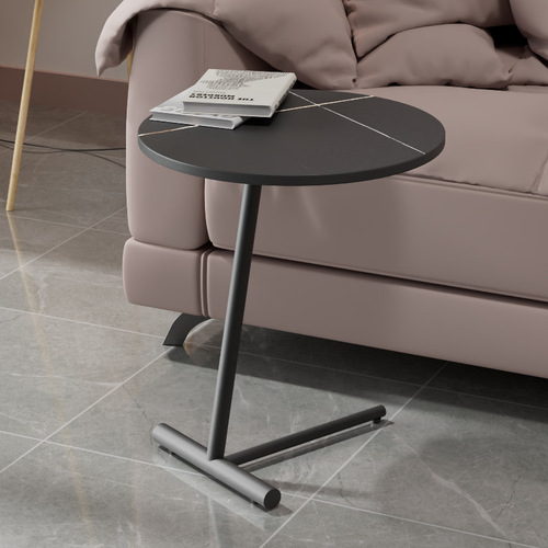 Simple modern living room home slate iron metal small coffee table creative bedroom sofa small round table side cabinet