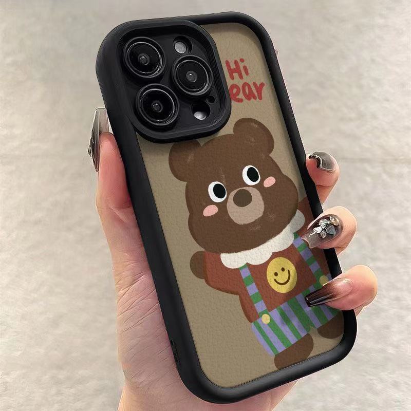 Cute Han Han Bear Adecuado para iPhone 16pro Funda para teléfono móvil Apple 15/14 Dibujos animados 13promax Nuevo 12