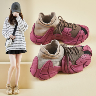 Ins Korean version of flying shoes 2025 spring new student sneaker fitness running casual shoes increased TA001-1